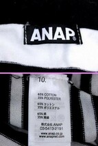 ●美品 アナップ ANAP タイトスカート 台形 ひざ丈 ボーダー 白 ホワイト 黒 ブラック レディース 服F4076_画像3