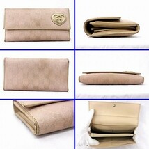 ●本物中古GUCCIグッチ 二つ折り財布 ラブリーハート GG 251861_画像2