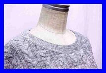 ■美品 エイチアンドエム H&M セーター ニット 長袖 丸首 Ｌサイズ グレー 灰色 ケーブル編み 服F3791_画像1