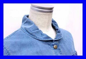 ■美品 カンサイビス KANSAIBIS ジャケット デニム 長袖 ストライプ柄 青 ブルー Ｍサイズ １１ 服F3696
