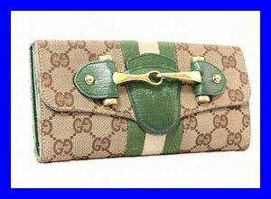 ●本物中古 ＧＵＣＣＩ グッチ シェリー ホースビット 長財布