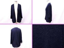 ■美品 ショコラ フィネ ローブ chocol raffine robe カーディガン カットソー 長袖 Ｍ Ｆ 紺 服F3730_画像2