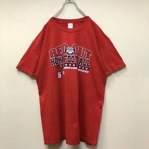 【１円スタート】90′s GILDAN 良デザイン USカレッジ Tシャツ 古着 ヴィンテージ 海外 アメリカ 輸入 【1627】