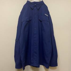 【１円スタート】90′s HABIT 良デザイン フィッシングシャツ 古着 ヴィンテージ 海外 アメリカ 輸入 【1675】