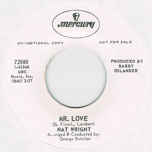 ●NAT WRIGHT / MR. LOVE [US 45 ORIGINAL 7inch シングル PROMO NORTHERN SOUL 試聴]