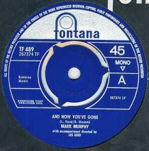 ●MARK MURPHY / AND NOW YOU'VE GONE [UK 45 ORIGINAL 7inch シングル PROMO MOD R&B POPCORN 試聴]