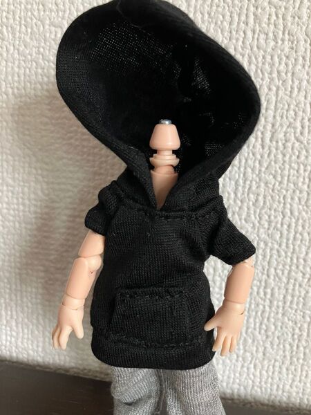 オビツ11 シンプルな半袖パーカー black