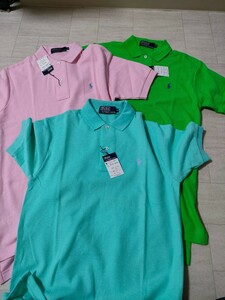 サイズ：S　タグ付き未使用品　3枚セット　POLO by Ralph Lauren ポロ ラルフローレン 鹿の子 半袖 ポロシャツ ナイガイ 日本製 