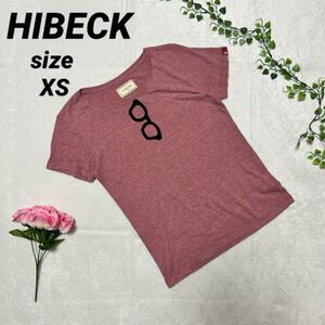 HIBECK high Beck lady's short sleeves tops t shirt XS dark pink 