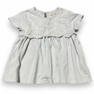 110cm トップス Tシャツ 半袖 レース シンプル キッズ 女の子 子供服 花柄 子供服 夏服