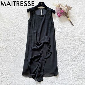 新品 定価2.3万 メトリーゼ MAITRESSE ワンピース 9号 ドレス レディース ブラック 結婚式 O42311-69