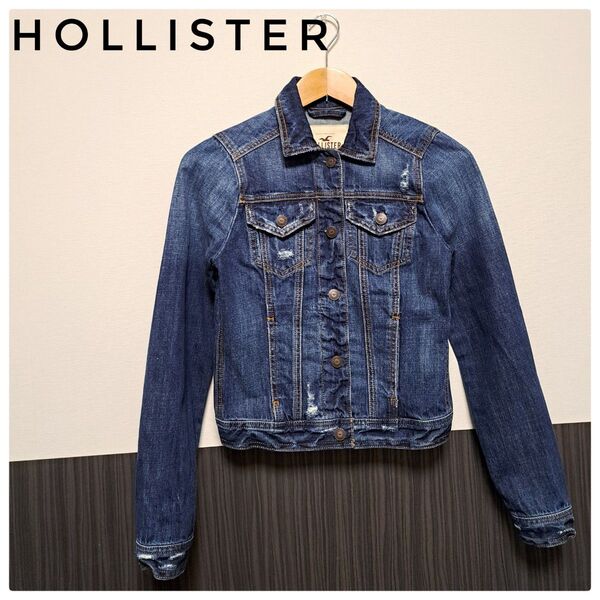 【美品】HOLLISTER ホリスター デニムジャケット XS ダメージ加工