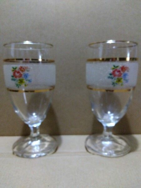 昭和レトロ　ガラスグラス　2個