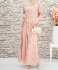  tag equipped Eimy Pearl by POWDER SUGAR Amy pearl bai powder shuga- race tops + pleat wide pants sombreness color pink 