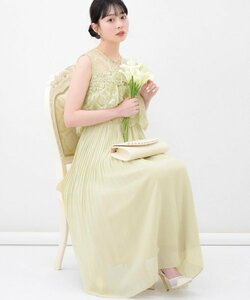  tag equipped Eimy Pearl by POWDER SUGAR Amy pearl bai powder shuga- race tops ×kesi pleat dress maxi dress Yellow