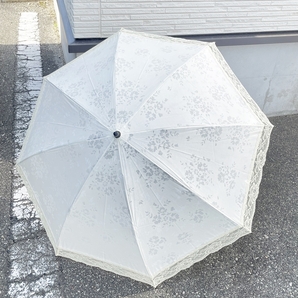 折りたたみ傘 日傘 雨傘 UVカット レース レディース 晴雨兼用傘 軽量 雨具 傘 女性 かわいい おしゃれ ホワイト 白