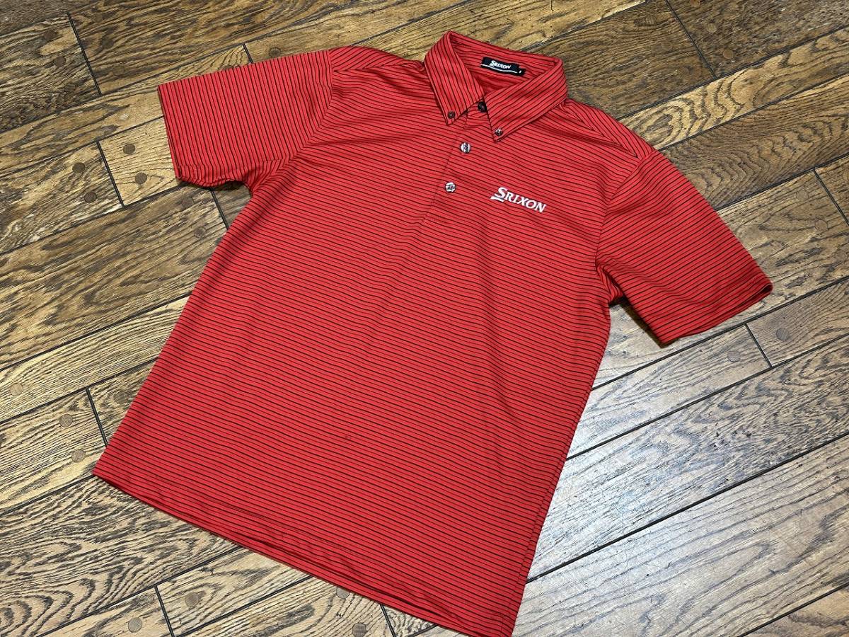 A2434 Srixon SRIXON* Golf одежда рубашка-поло с коротким рукавом мужской M красный окантовка 