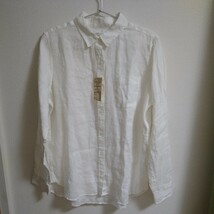 新品★無印良品　フレンチリネン洗いざらしシャツ　XL 白_画像1