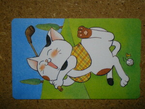 neko* Golf cat illustration telephone card 