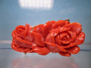 [. месяц ]книга@.. красный .. роза. цветок скульптура. брошь 16,98g