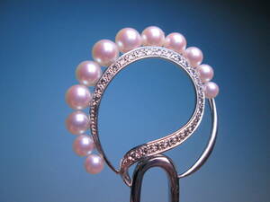 [. month ]PT900/K14WG diamond 0.92CTbook@ pearl decoration. ornamental hairpin 17,62g