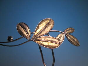 [. month ] antique * gold . skill beautiful leaf ... ornamental hairpin 13,88g