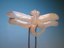 【江月】アンティーク・本瑪瑙の可愛い蜻蛉のかんざし 10,25g とんぼ_画像1