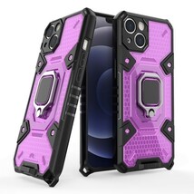 A 紫 iPhone 13 指リング付き ケース 衝撃吸収 カバー アイフォーン サーティーン 本体 保護 超頑丈 保護 丈夫 米軍 耐衝撃 スタンド_画像1
