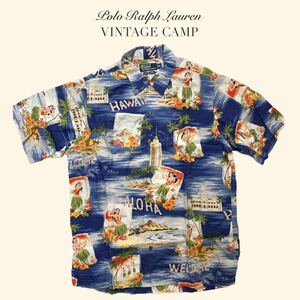 【90s/未使用】Polo Ralph Lauren “Vintage Camp Shirt” M アロハ 半袖 シャツ 開襟 オープンカラー ラルフローレン Caldwell