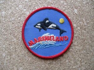 70s マリンランドMARINELANDワッペン/Canadaビンテージ水族館カナダVintage遊園地Niagara FallsナイアガラフォールズPATCH土産シャチ鯱 D9