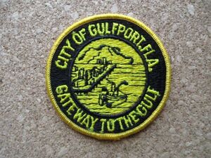 80s フロリダCITY OF GULFPORTガルフポートFLA GATEWAY TO THE GULFワッペン/PATCHボカ シエガ湾VintageビンテージVoyager旅行USAパッチ D9