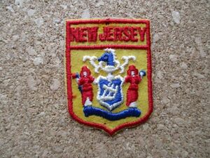 70s ニュージャージー州 NEW JERSEY ワッペン/紋章エンブレム州旗EMBLEM旅行ビンテージVOYAGERアメリカVintageスーベニアPATCH土産USA D②