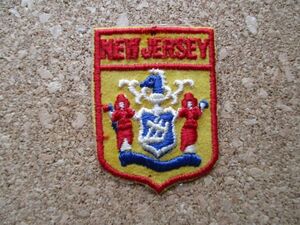 70s ニュージャージー州 NEW JERSEY ワッペン/紋章エンブレム州旗EMBLEM旅行ビンテージVOYAGERアメリカVintageスーベニアPATCH土産USA D②