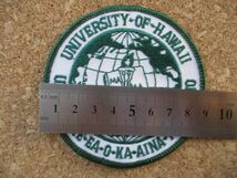 90s ハワイ大学University Of Hawaiiワッペン/アップリケVoygerサーフィン緑patchお土産ビンテージ旅行アメリカUSAパッチSURFアロハ D10_画像10