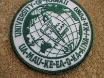 90s ハワイ大学University Of Hawaiiワッペン/アップリケVoygerサーフィン緑patchお土産ビンテージ旅行アメリカUSAパッチSURFアロハ D10_画像2