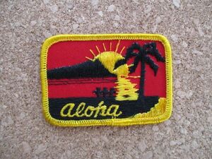 70s ハワイ HAWAIIビンテージ刺繍ワッペン/ヤシの木patchパッチ夕焼けサーフィン観光SURFお土産アロハ旅行アメリカ海USAサーフ D10