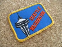 70s スペースニードルSPACE NEEDLE ワシントンSEATTLEシアトルWASHINGTONワッペン/ビンテージ万博アメリカVintageスーベニアPATCH土産 D10_画像2