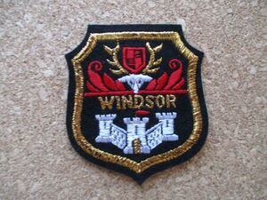 70s ウィンザーWINDSORワッペン/エンブレムENGLANDイングランドPATCHビンテージ英国グレートブリテン紋章アップリケ城パッチ鹿イギリス D⑥