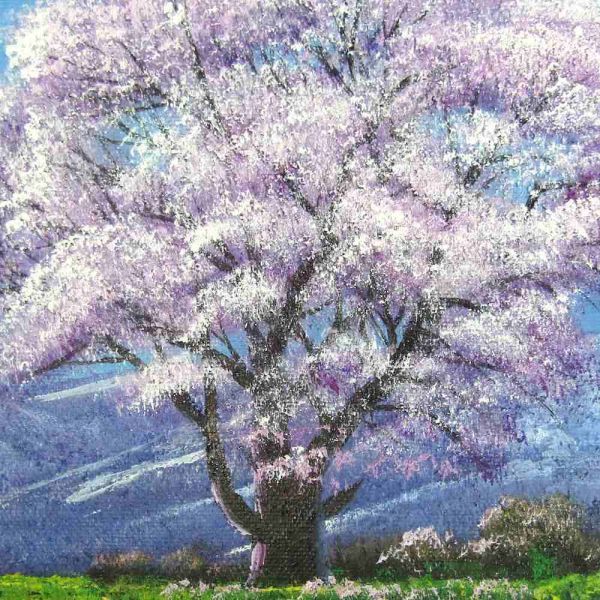 木村由記夫小岩井農場の桜SM号油彩画・油絵 風景画 1本桜