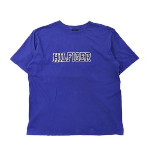 TOMMY HILFIGER Tシャツ L ブルー コットン ロゴプリント 90年代
