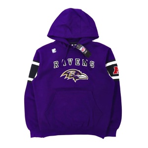 NFL TEAM APPAREL パーカー S パープル コットン RAVENS フットボールプリント 未使用品