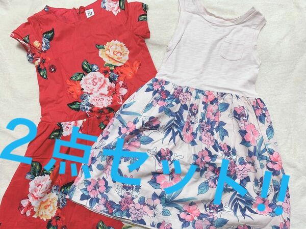 超美品!!!GAPお花柄110cmワンピース２点