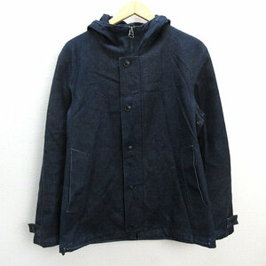 s■アローズ/UNITEDARROWS フーディー デニムジャケット JKT【L】紺/MENS/144【中古】