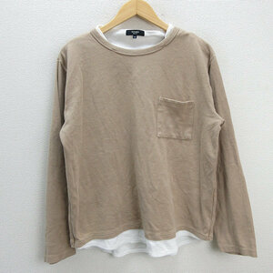 z# Beams /BEAMS HEART Layered long T[M] beige /men's/19[ used ]#