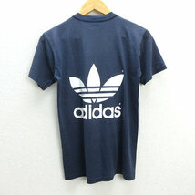 z■USA製■アディダス/adidas 半袖Tシャツ ビッグロゴ【S】紺/men's/25【中古】_画像3