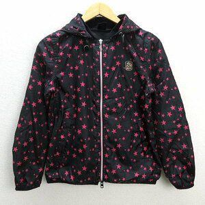 s■エドウィン/EDWIN GOLF 星柄 ゴルフウェア/ウインドブレーカー JKT【M】黒/LADIES/110【中古】