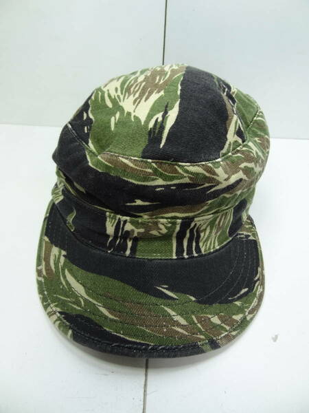 全国送料無料 タイガーストライプ カモフラージュ柄 BDU COMBAT CAP 綿100%素材 帽子 ミリタリー キャップ サイズ 71/4(約58cm)