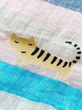 TSUMORI CHISATO 大判リネンストール 刺繍 ツモリチサト ボーダー_画像4