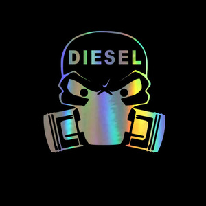 ディーゼル　軽油　ディーゼルエンジン　給油ミス　誤給油防止　給油口　自動車　車ボディ　車体　防護マスク　ステッカー（レーザー）