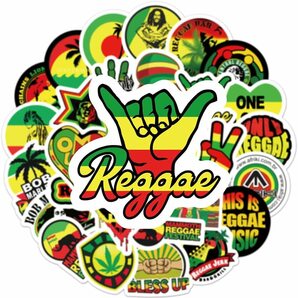ラスタ ラスタカラー Rastafarian color エチオピア ジャマイカ 陽気 赤 黄 緑 カラフル シール ステッカー50枚HQの画像6